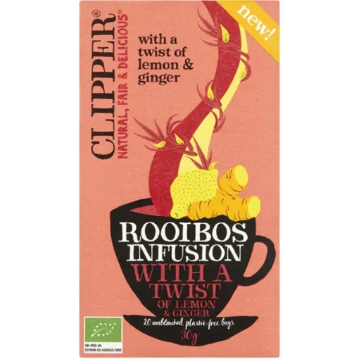 Picture of CLIPPER INFUSION ROOIBOS LEMON GINGER 30G