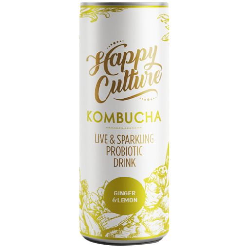 Picture of HAPPY CULTURE GINGER LEMON KOMBUCHA 300ML