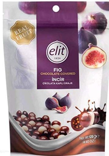 Picture of ELIT DRAGEE FIGUE COVERED IN CHOCOLATE 125G