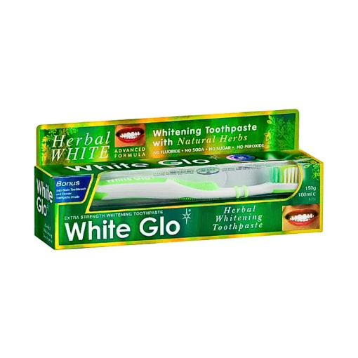 Picture of WHITE GLO  DENTRICE BROSSE A DENT INTERDENTAL HERBAL WHITE 150G