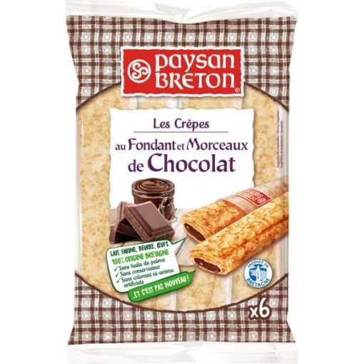 Picture of PAYSAN BRETON LES CREPES AU FONDANT ET AUX MORCEAUX  DE CHOCOLAT NOIR X 6 180G