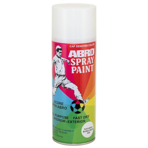 Picture of ABRO MASTERS SPRAY PAINT FLAT WHITE SP 020 AM EF