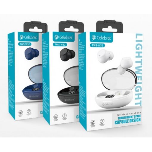 Picture of CELEBRAT W32 BLUE WIRELESS EARPHONE