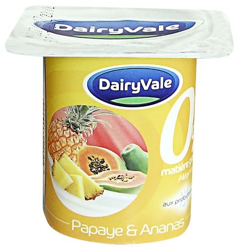 Picture of DAIRYVALE 0% MATIERE GRASSE  PAPAYE ANANAS 100G