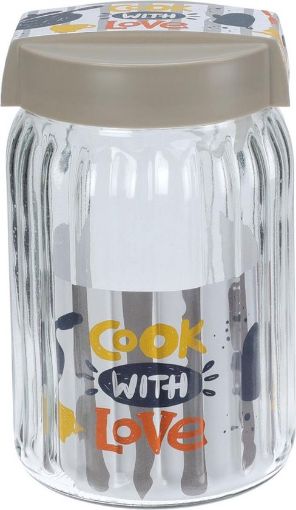 Picture of GLASS STORAGE JAR 1400ML WITH LID