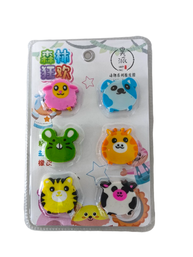 Picture of ANIMAL RUBBER SET 16.5X9.5CM