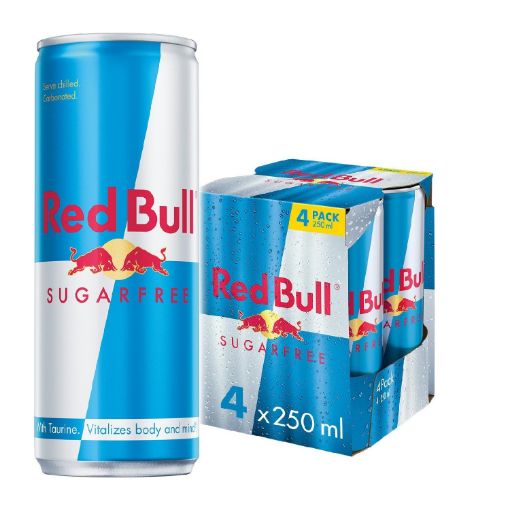 Picture of RED BULL SUGAR FREE ENERGY DRINK 250ML X4