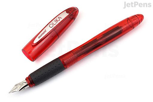 Picture of MONAMI OLIKA FOUNTAIN PEN FINE RED SET 2 REFILL