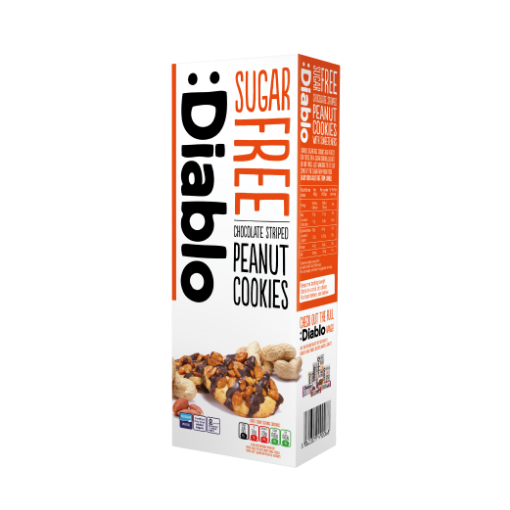 Picture of DIABLO CHOCOLATE STRIPED PEANUT COOKIES SUGAR FREE 150GM