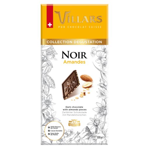 Picture of VILLARS DARK CHOCOLATE ALMOND 100G