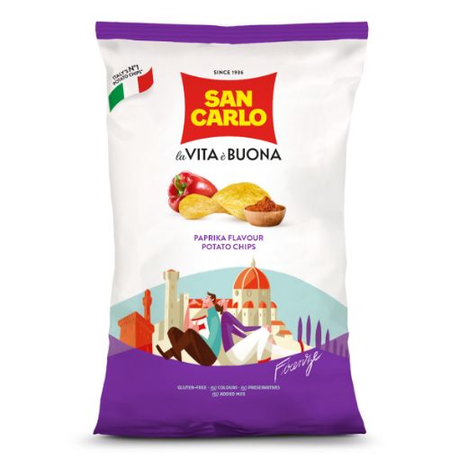 Picture of SAN CARLO POTATO CHIPS PIU GUSTO PAPRIKA 50G