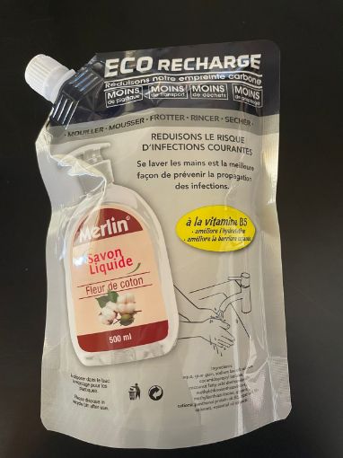 Picture of MERLIN SAVON LIQUIDE POUCH FLEUR DE COTON 500ML