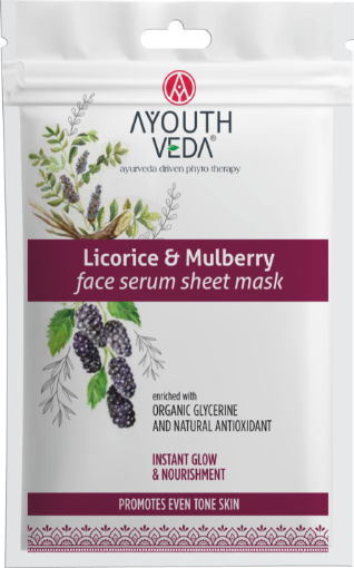 Picture of AYOUTH VEDA LICORICE MULBERRY FACE SERUM SHEET MASK 20G