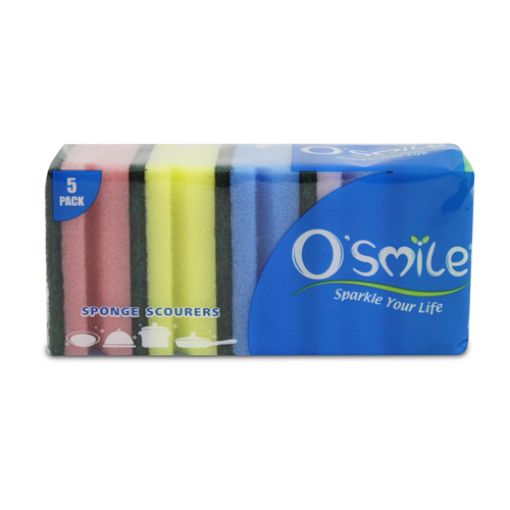 Picture of OSMILE NON SCRATCH GRIP SPONGE SCOURER MEDIUM X 5