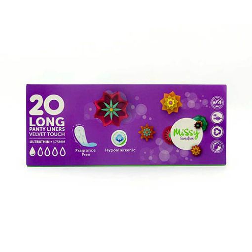 Picture of MISSY SENSITIVE LONG PANTY LINERS VELVET TOUCH X20