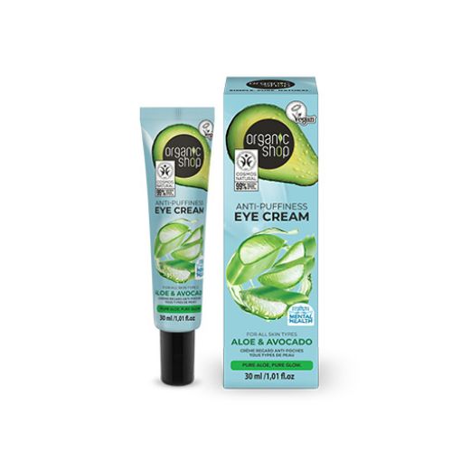 Picture of ORGANIC SHOP ANTI PUFFINESS EYE CREAM FOR ALL SKIN TYPES AVOCADO AND ALOE 30ML