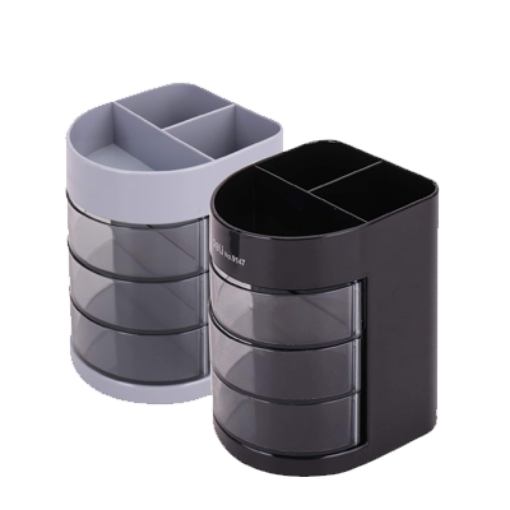 Picture of DELI PEN STAND MULTIFUNCTION WITH 3 REVOLVE CUP 9147