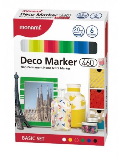 Picture of MONAMI DECO MARKER 463 BASIC SET 6C 0 7MM X FINE
