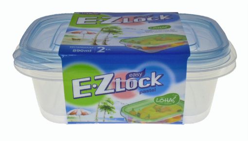 Picture of LOCK N LOCK EZ LOCK RECTANGLE 890ML 2P HLE6400W