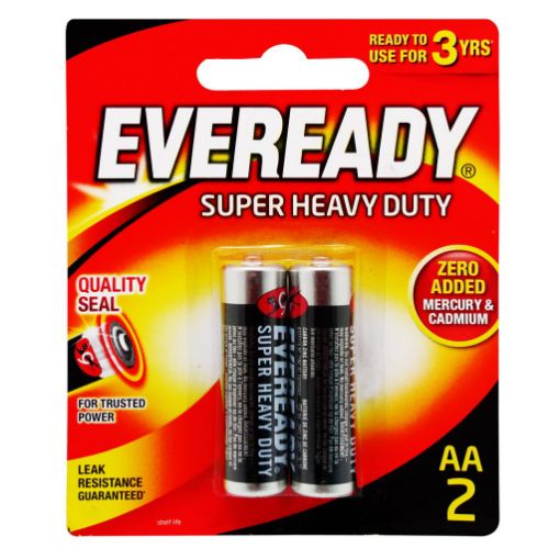 Picture of EVEREADY SUPER HEAVY DUTY BLACK AA X2 1215BP2