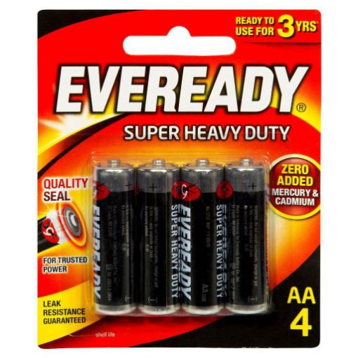 Picture of EVEREADY SUPER HEAVY DUTY BLACK AA X4 1215BP4