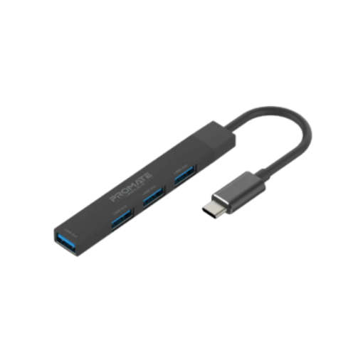 Picture of PROMATE USB C TO USB A LITEHUB 4 BLACK