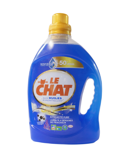 Picture of LE CHAT LESSIVE LIQUIDE MACHINE MACHINE HUILE ESSENTIEL LAVANDE 2 5L