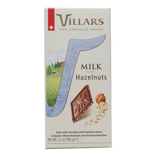 Picture of VILLARS MILK CHOCOLATE WITH HAZELNUT 100G