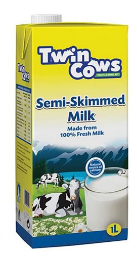 Picture of TWIN COWS UHT MILK 1L - SEMI SKIMMED