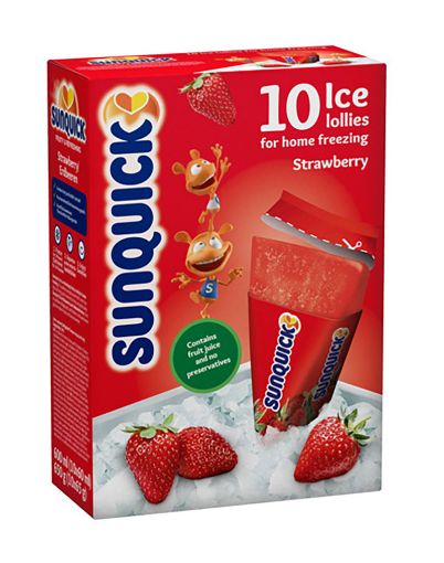 Picture of SUNQUICK ICE LOLLY 10X6OML- STRAWBERRY