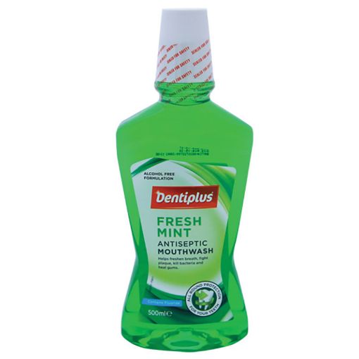 Picture of DENTIPLUS MOUTH WASH FRESH MINT 500ML