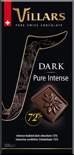 Picture of VILLARS DARK PURE CHOCO 72% 100G