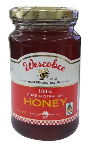 Picture of WESCOBEE GLASS JAR HONEY 500G