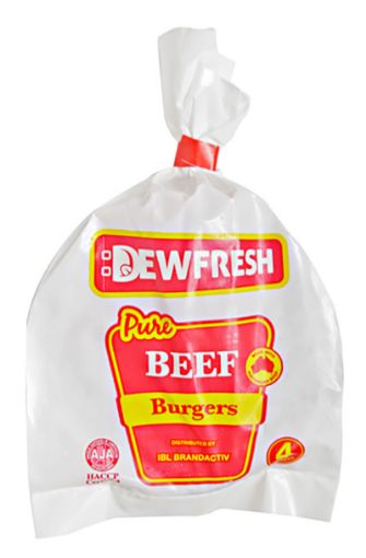 Picture of DEWFRESH BEEF BURGERS X4 200G