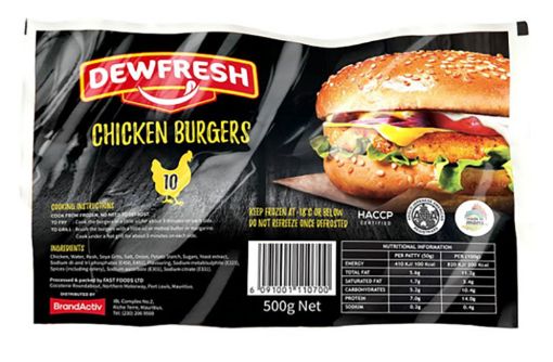 Picture of DEWFRESH CHICKEN BURGERS X10 500G