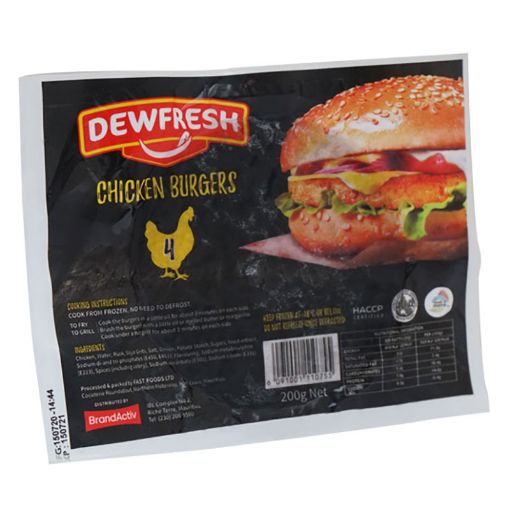 Picture of DEWFRESH CHICKEN BURGERS X4 200G