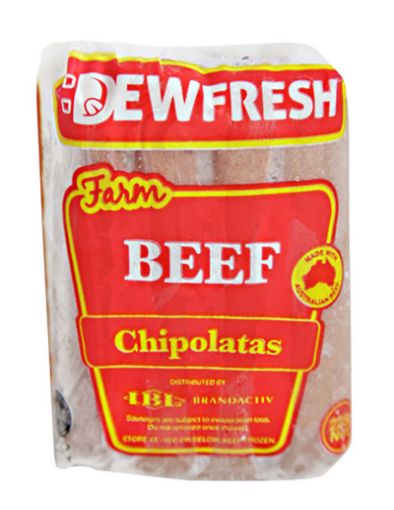 Picture of DEWFRESH BEEF CHIPOLATAS 225G