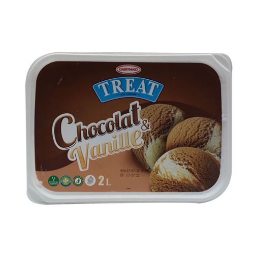 Picture of DAIRYMAID TREAT ICE CREAM CHOCOLATE VANILLE 1.8L